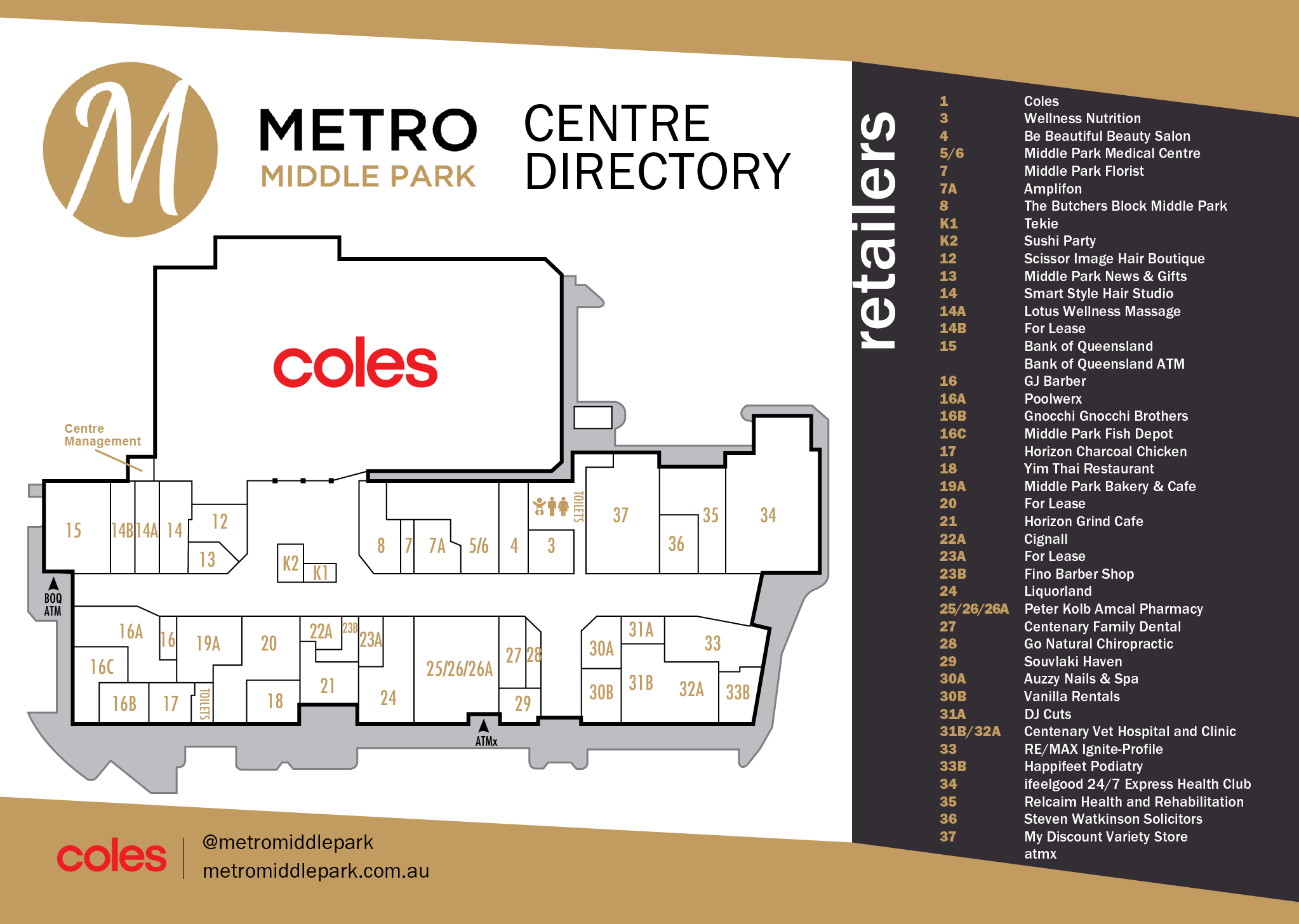Metro Middle Park Centre Map